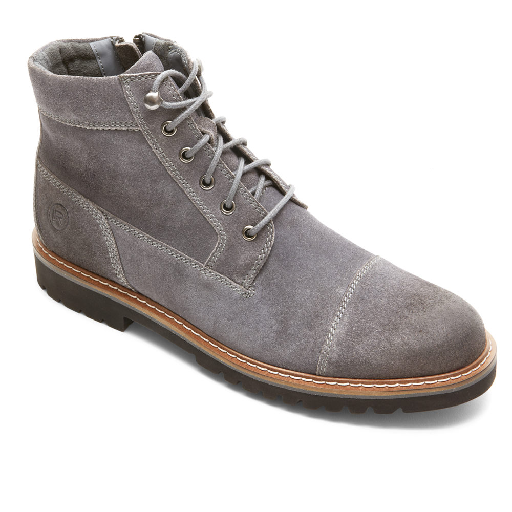 Rockport Mens Marshall Rugged Inside Zip - Boots Grey - EBA326451